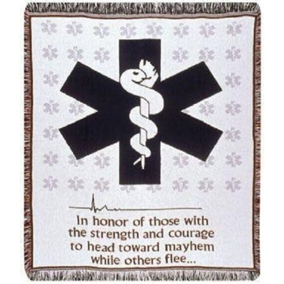 New EMT EMS Snake Afghan Tapestry Gift Throw Blanket Fire 911 Rescue First Aid - Picture 4 of 4